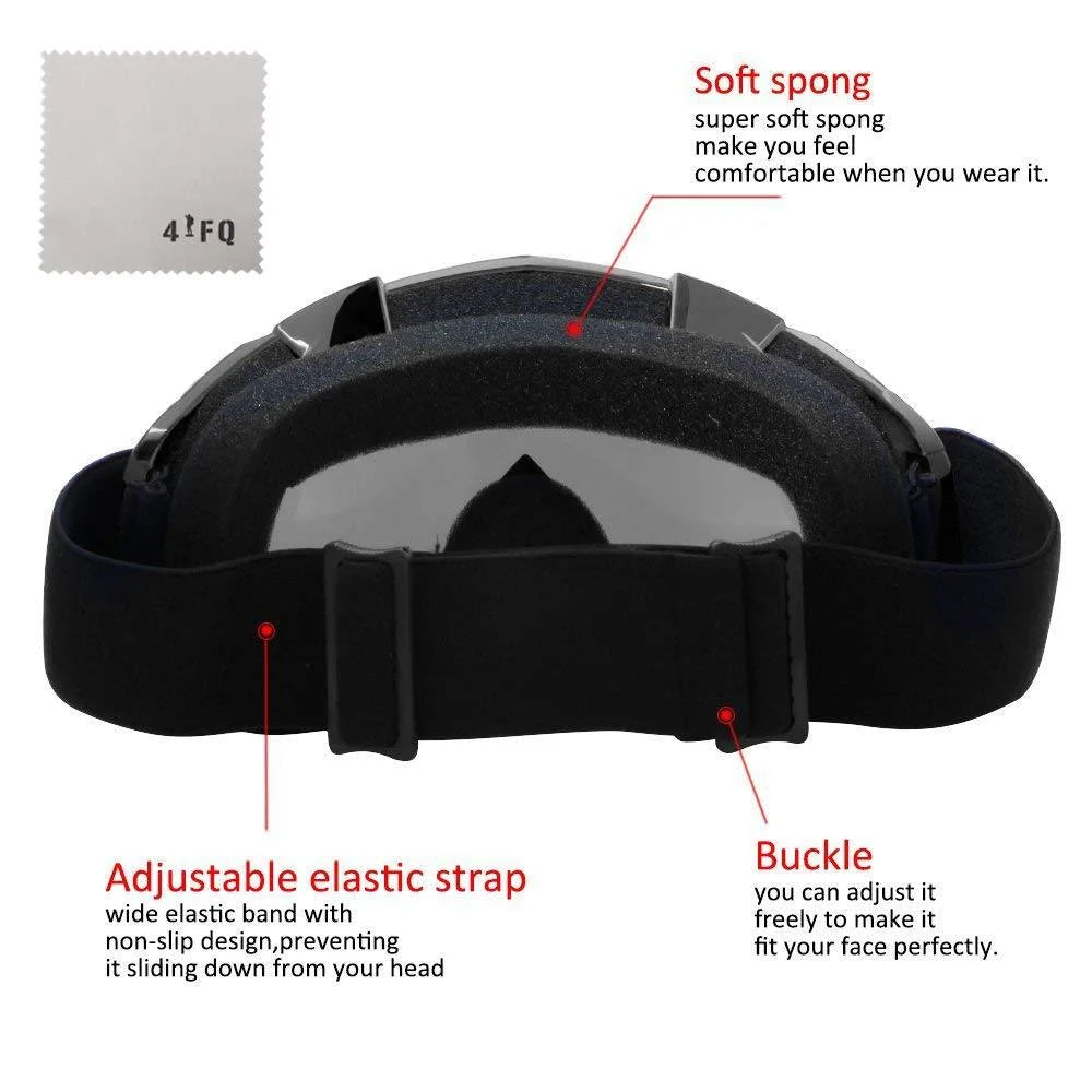 Motorcycle Goggles Windproof Dustproof Racing Goggles Scratch Resistant PU Resin Black Frame Color Lens F560354