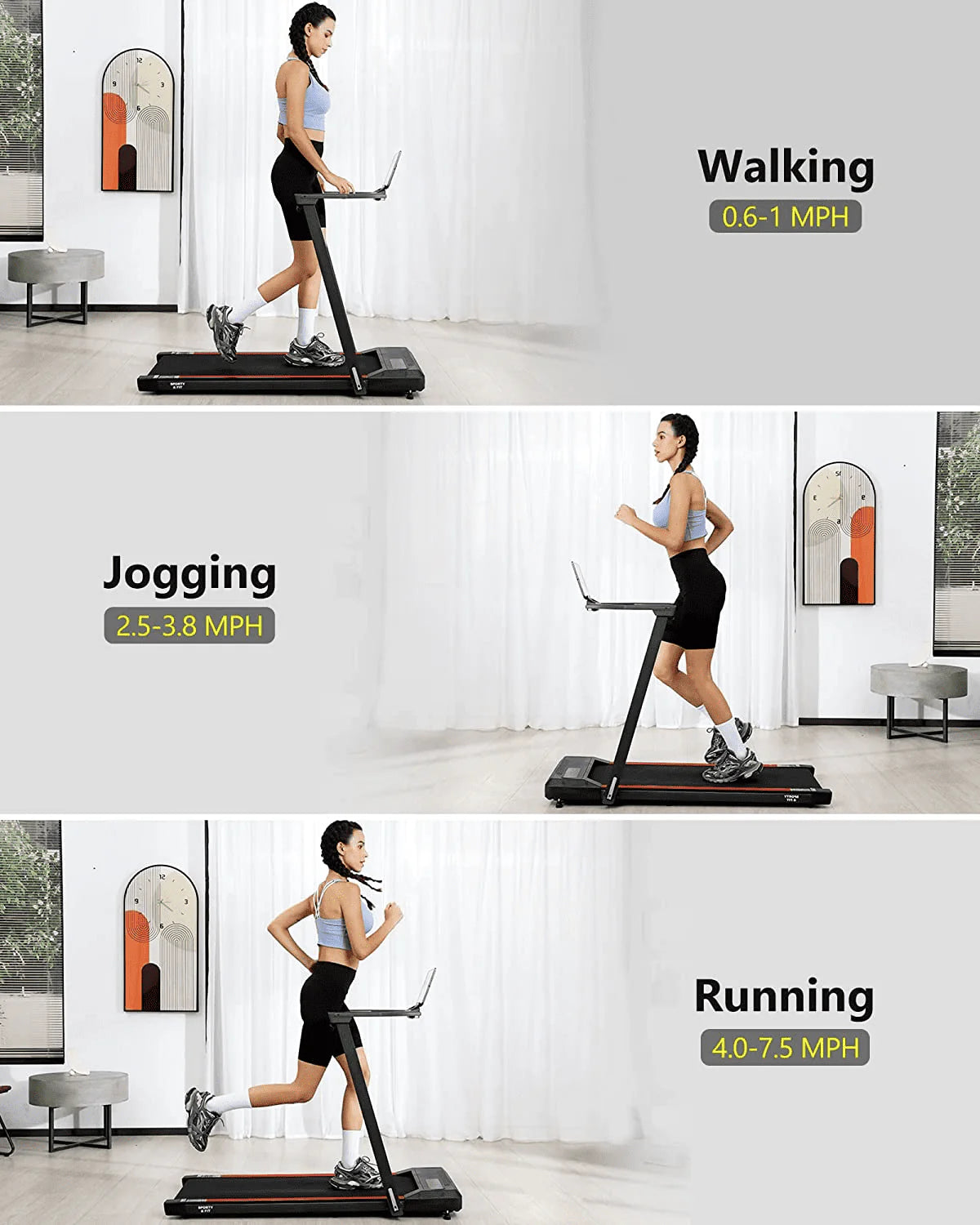 2.25HP Folding Treadmill with Remote Control U578076