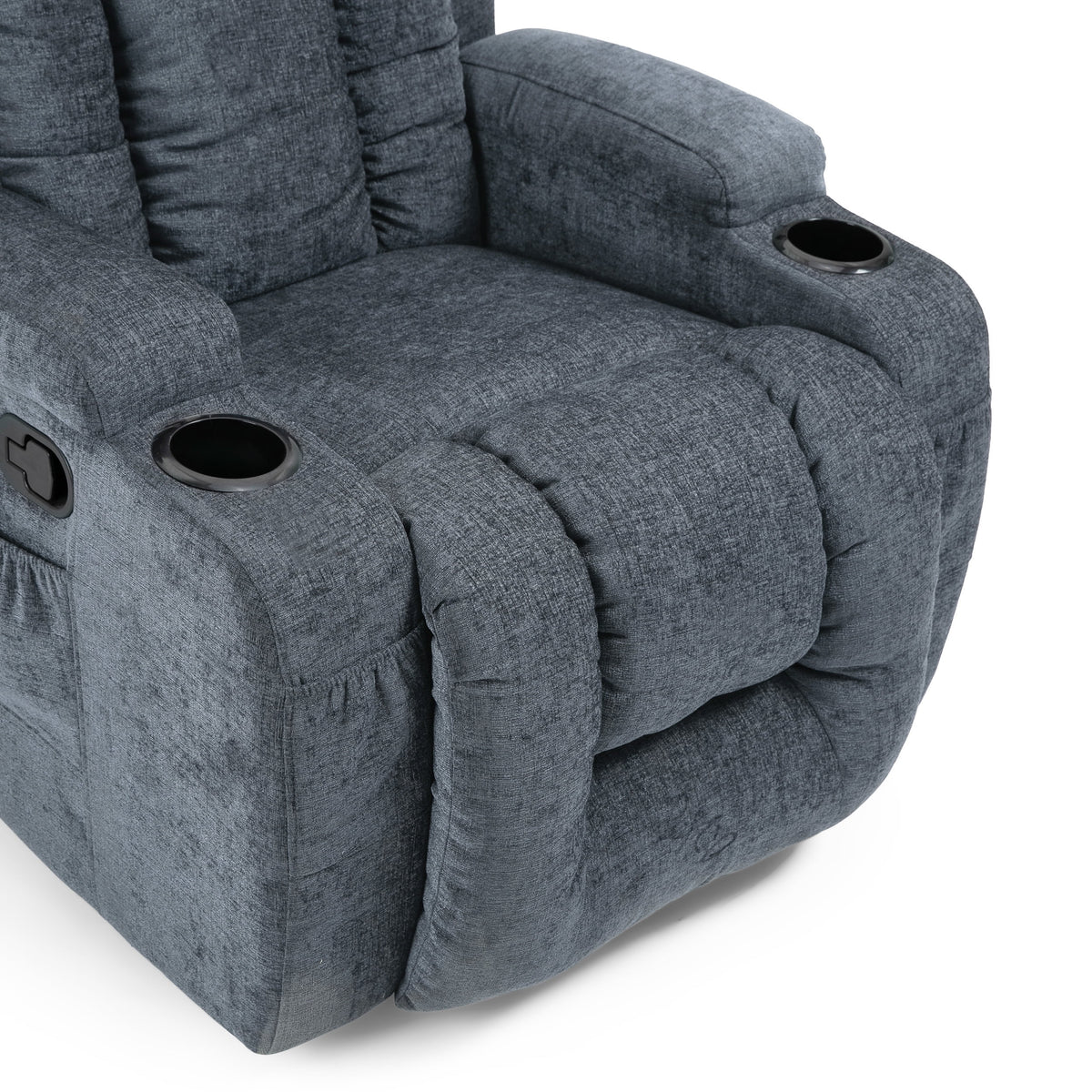 Charcoal Fabric Tufted Massage Recliner D605305