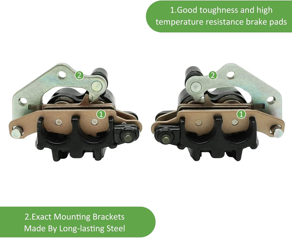 Front Left Right Brake Calipers & Pads for Kawasaki KFX700 Brute Force 650 Prairie 650 700 KVF650 KVF700 F210