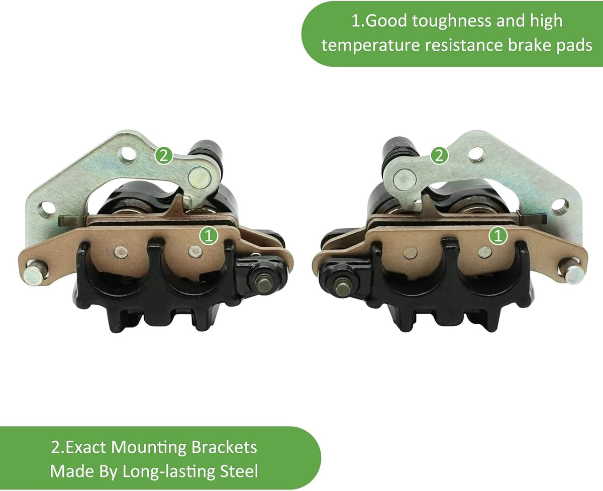 Front Left Right Brake Calipers & Pads for Kawasaki KFX700 Brute Force 650 Prairie 650 700 KVF650 KVF700 F210