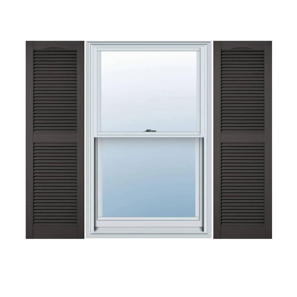 Vinyl Cathedral Top Open Louver Shutters B624198