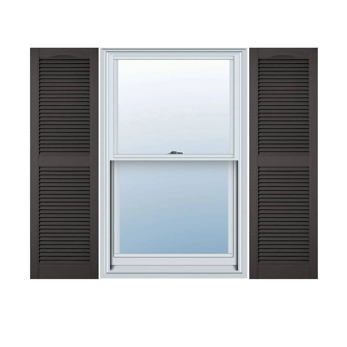 Vinyl Cathedral Top Open Louver Shutters B624198