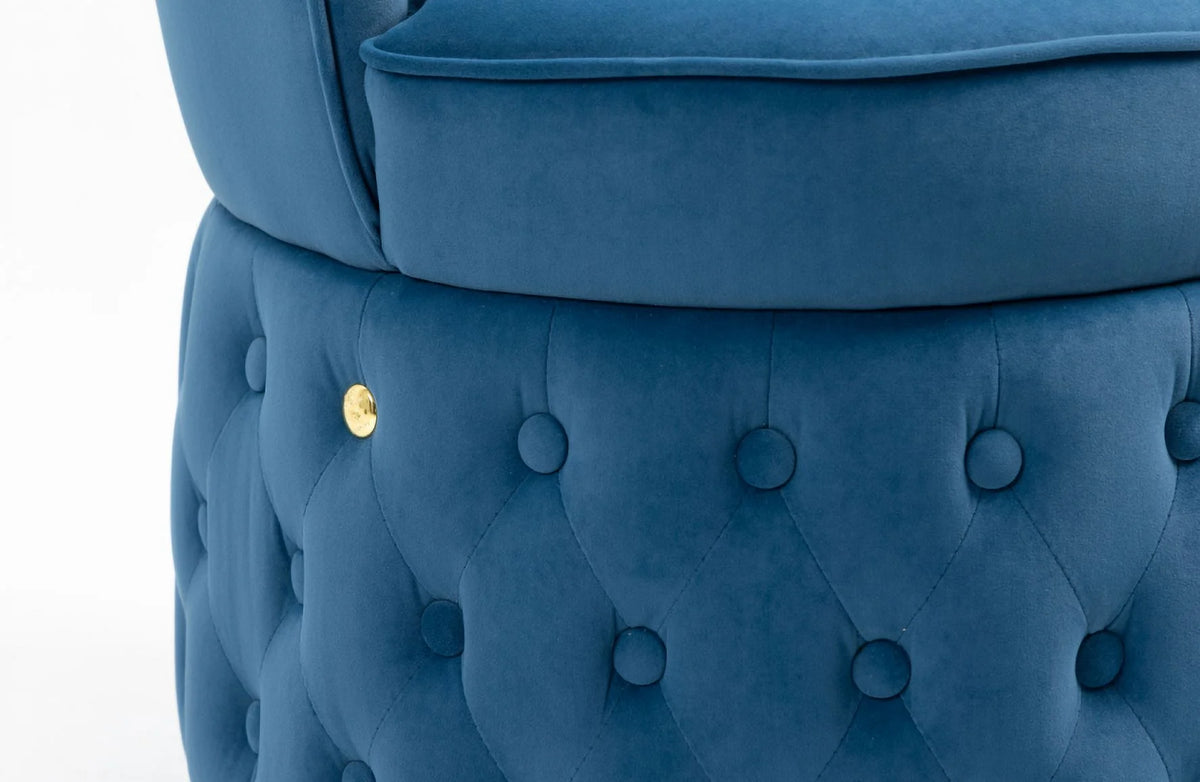 Beige Swivel Velvet Barrel Chair V62090