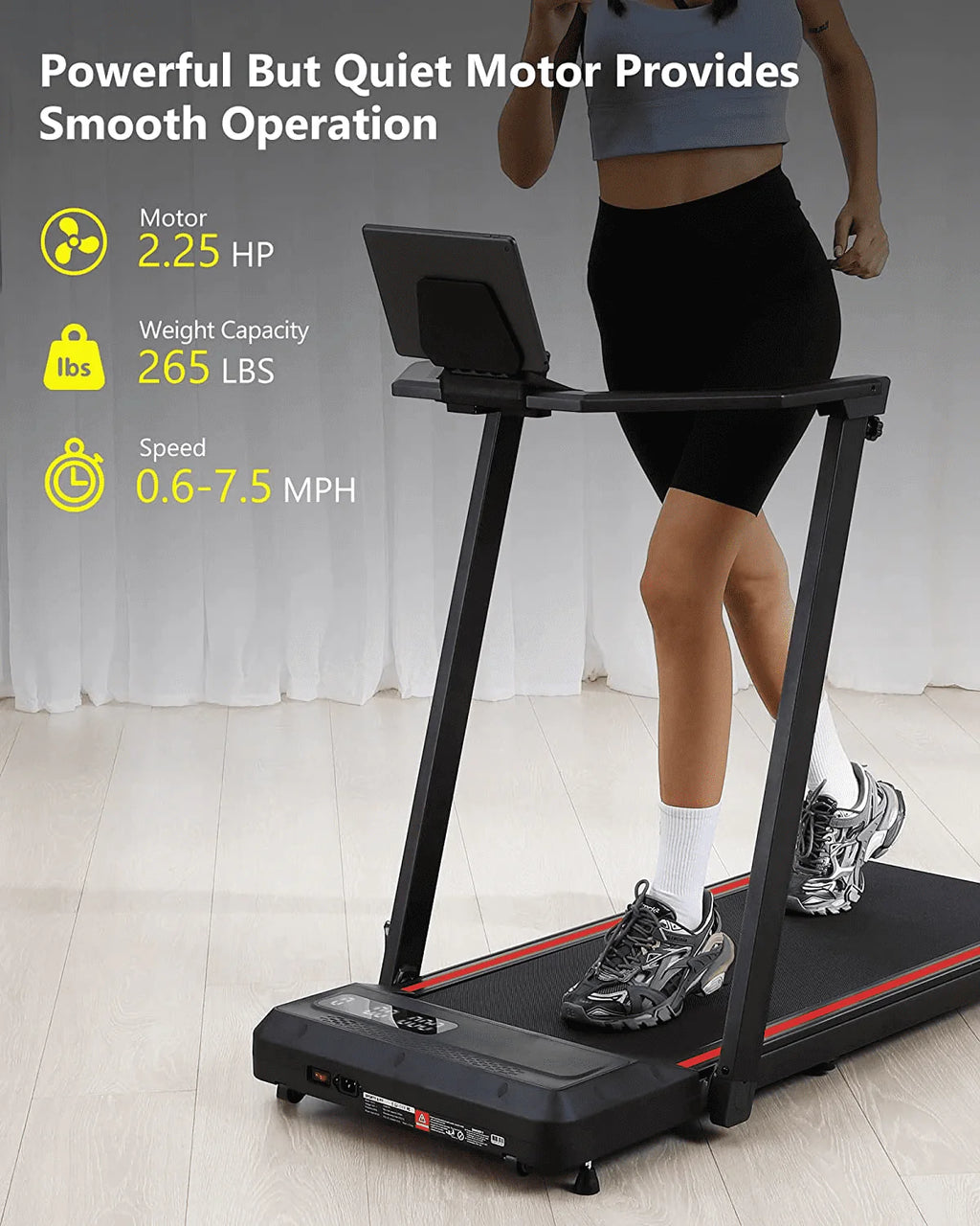 2.25HP Folding Treadmill with Remote Control U578076