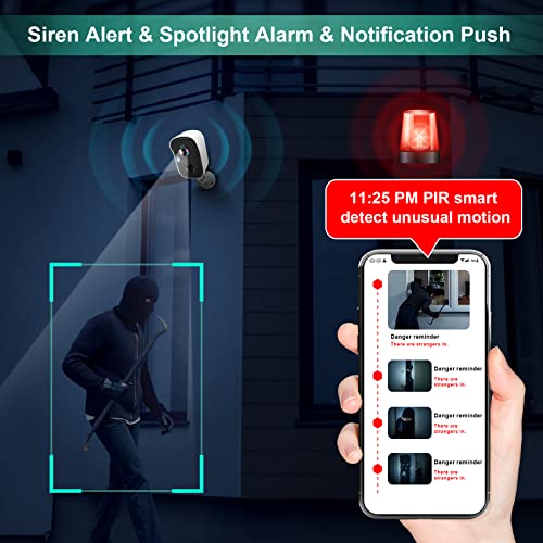 2K Battery Powered Wireless Security Camera H130742