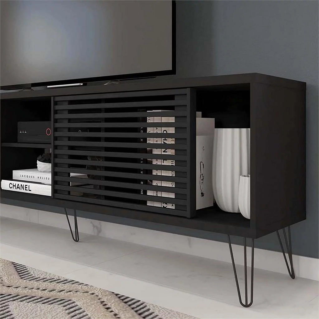 Black Mid-Century Modern TV Stand A8900