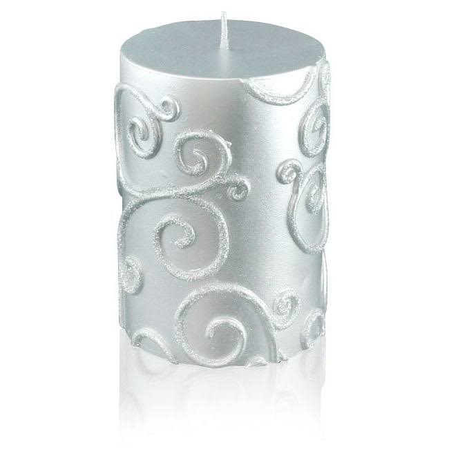 Black Scroll Pillar Candle Bulk (12-Case) G228