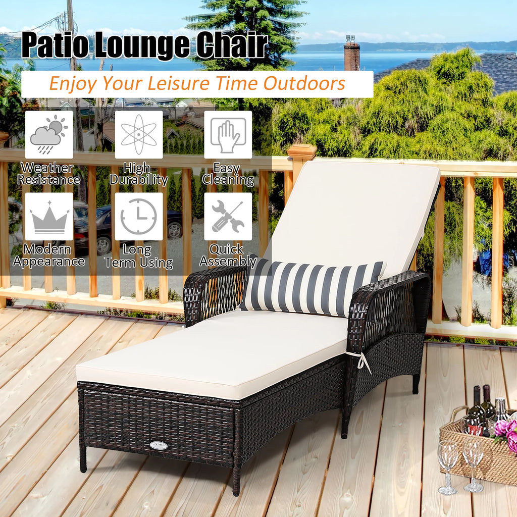 2PCS PE Rattan Chaise Lounge Chair Z7650