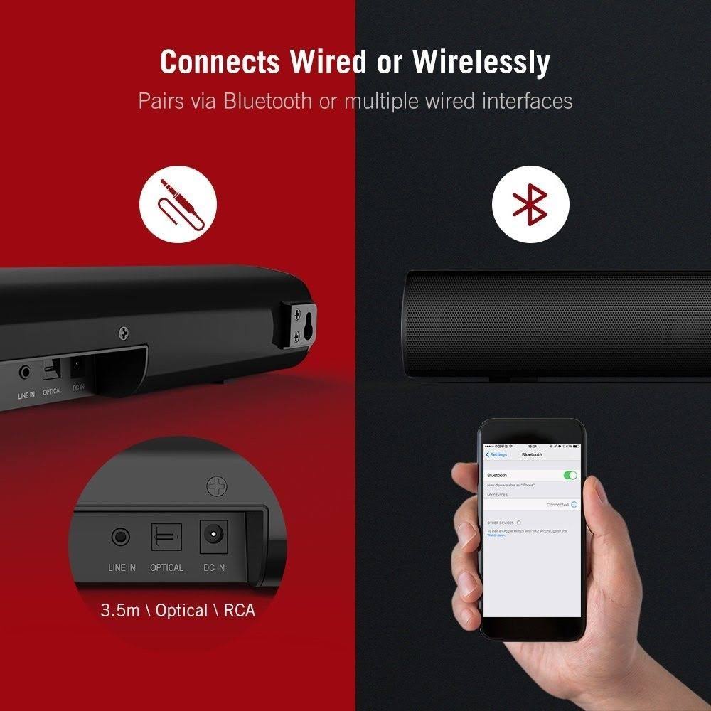 25-Inch Bluetooth Soundbar with Optical Cable V408777