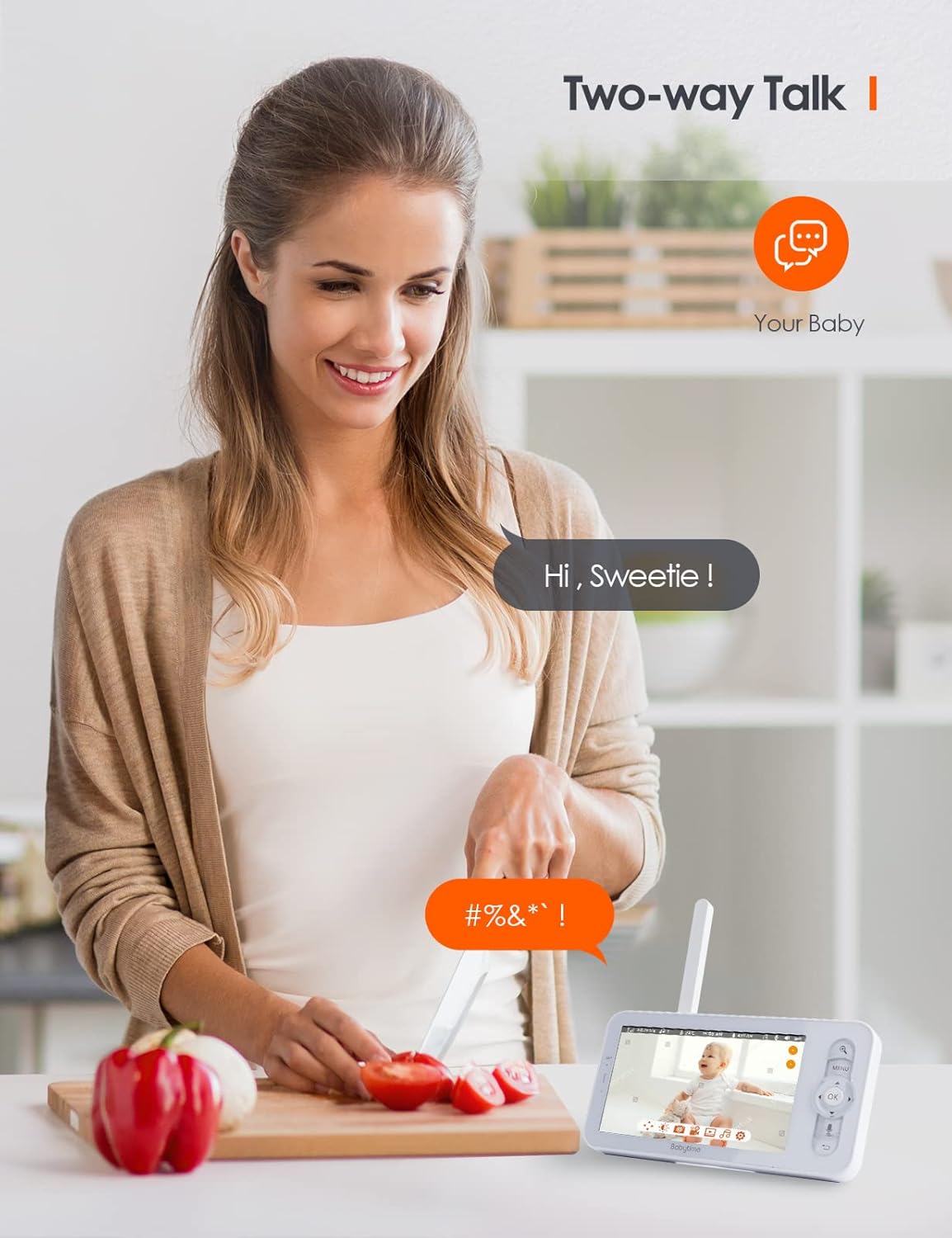 1080P Pan/Tilt Video Baby Monitor with Infrared Night Vision Q31728