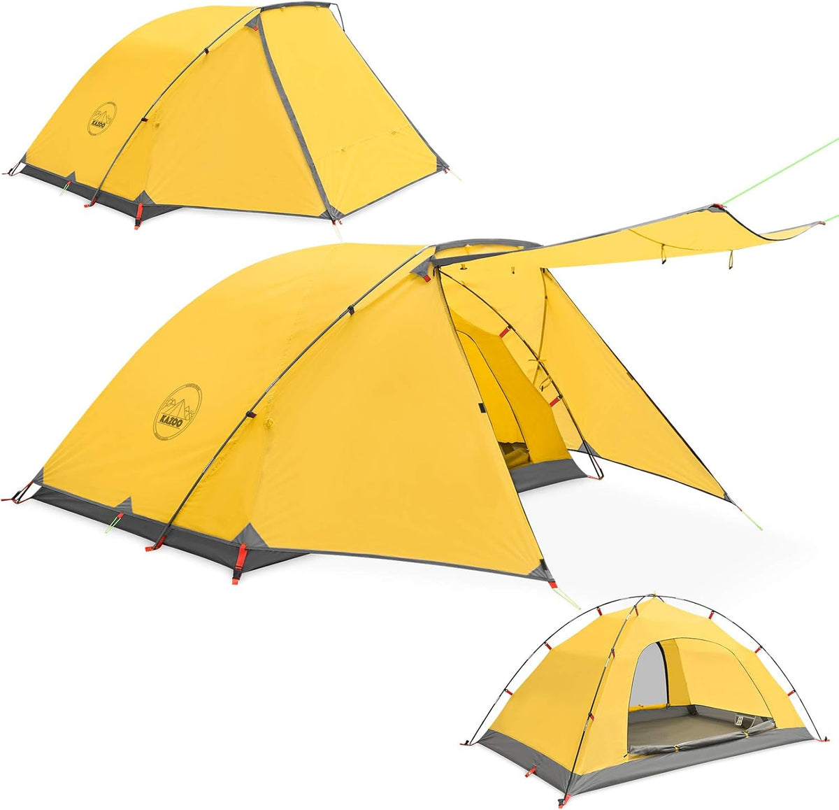 2/4 Person Waterproof Camping Tent with Porch Double Layer J2951