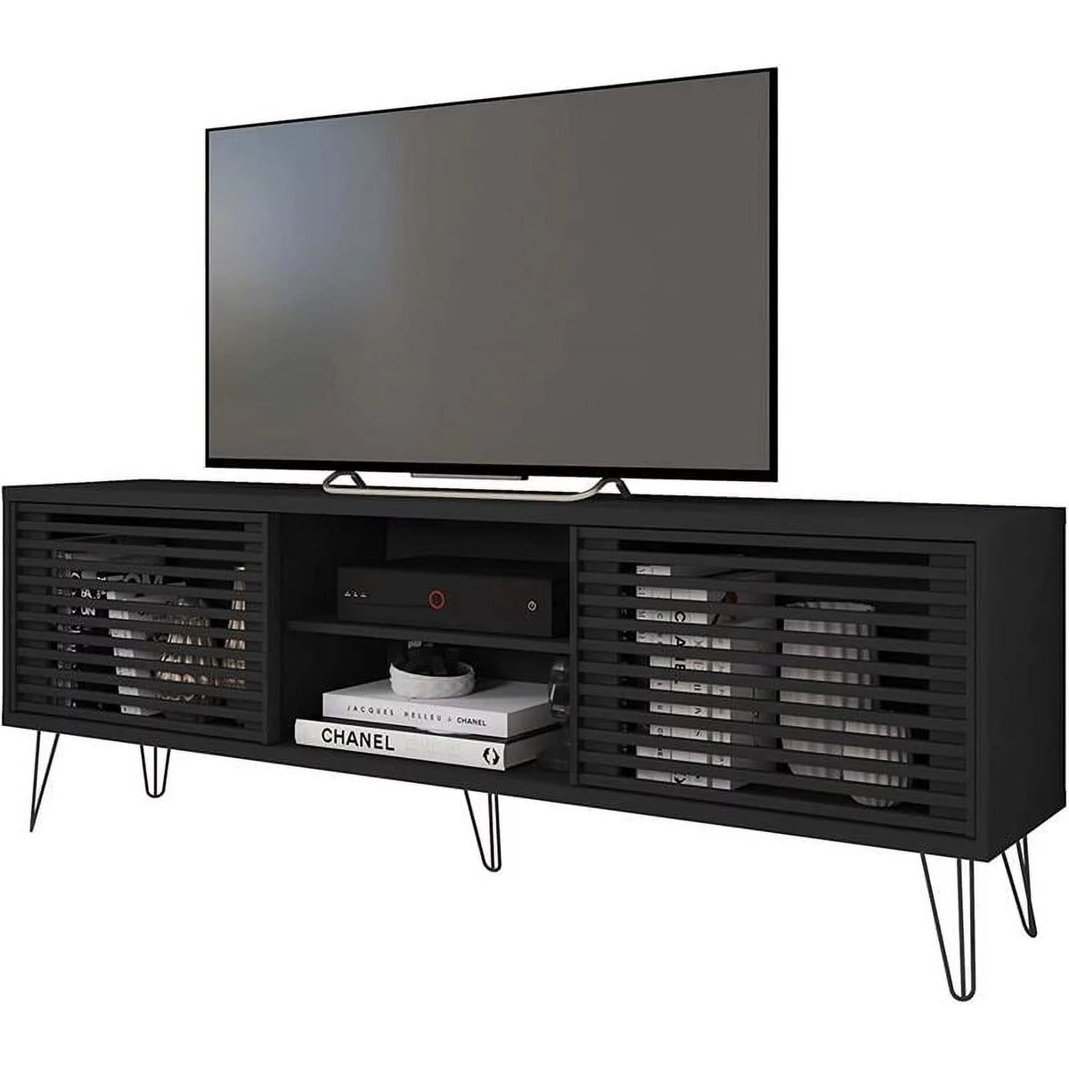 Black Mid-Century Modern TV Stand A8900