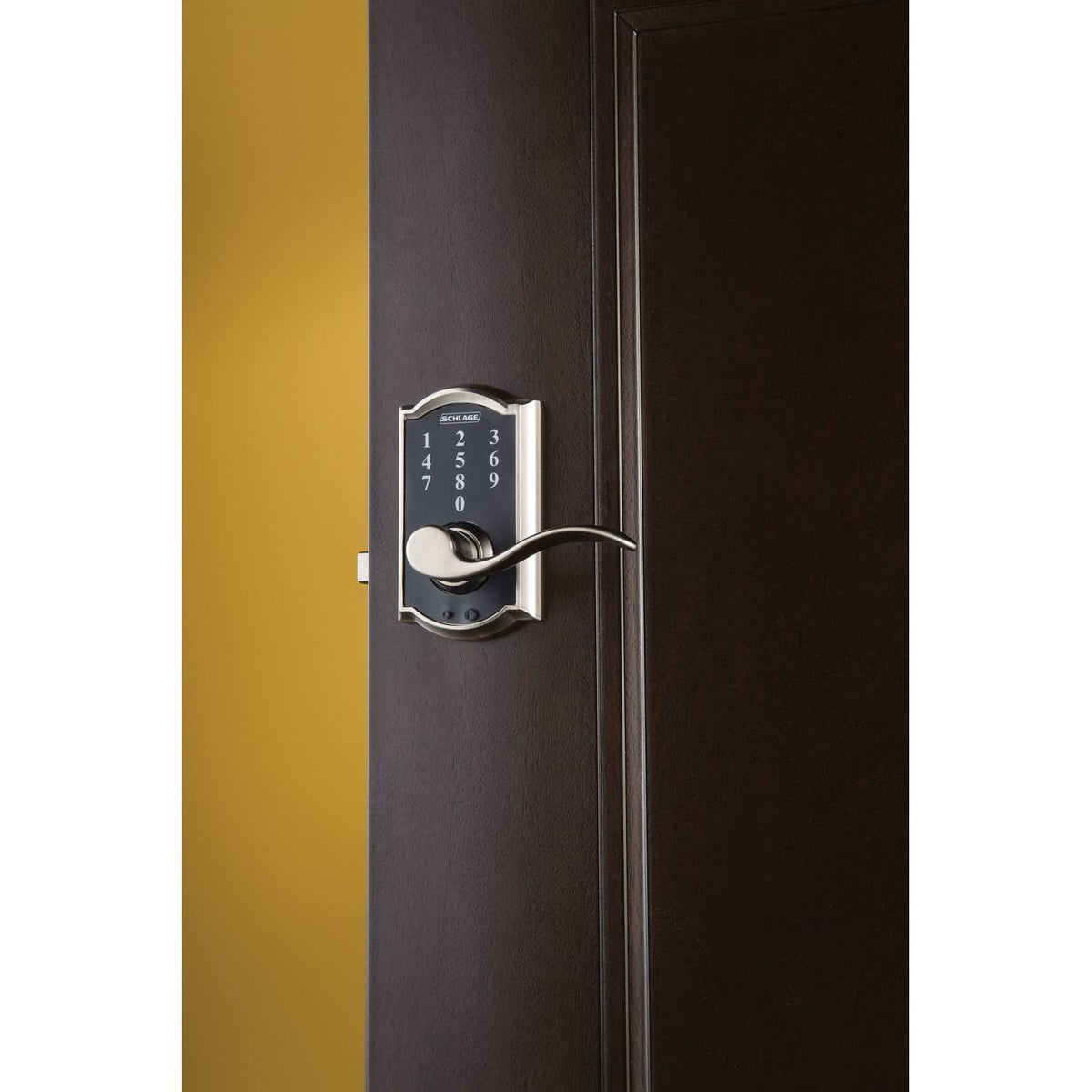 Aged Bronze Touch Entry Door Lever Set with Accent I109