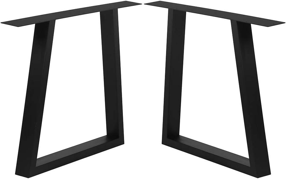 2 PCS Black Cast Iron Square Tube Table Legs D95800