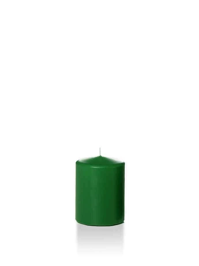 Hunter Green Set of 16 Pillar Candles P6689