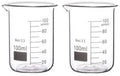 100ml Boro 3.3 Glass Graduated Measuring Beaker 2 Pack T2128