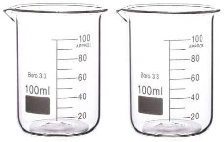 100ml Boro 3.3 Glass Graduated Measuring Beaker 2 Pack T2128