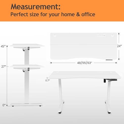 55'' x 24'' Electric Adjustable Height Sit Stand Desk with Charging Station (Oak) N5329