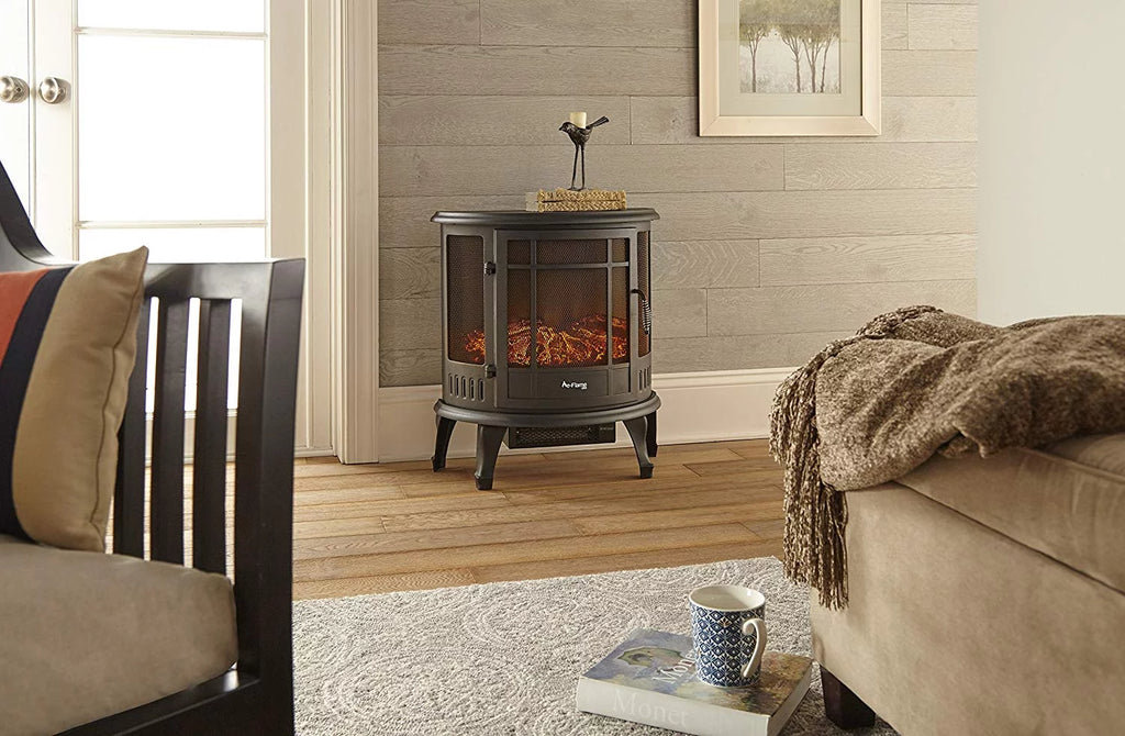 Black Free Standing Electric Fireplace Stove F26011