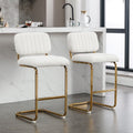 Ivory Boucle Fabric Counter Height Bar Stools Set of 2 L2560