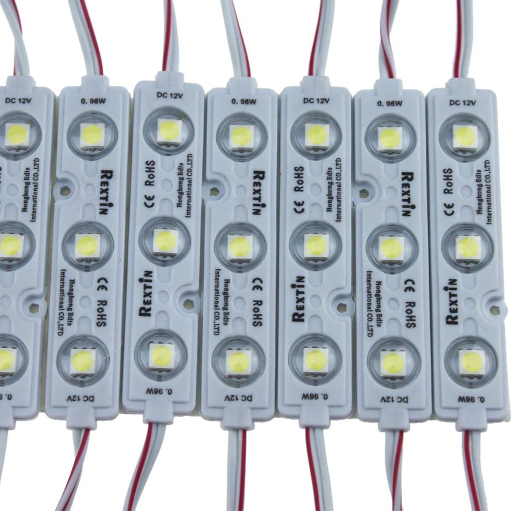 200pcs 3 LED Module White 5050 SMD Waterproof Decorative Light with Tape Adhesive Backside Pack of 2 I8742