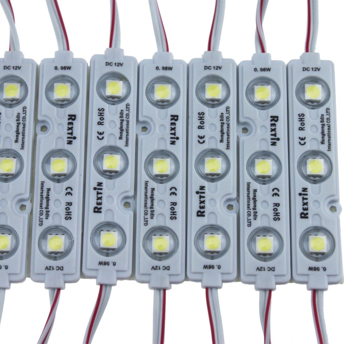 200pcs 3 LED Module White 5050 SMD Waterproof Decorative Light with Tape Adhesive Backside Pack of 2 I8742