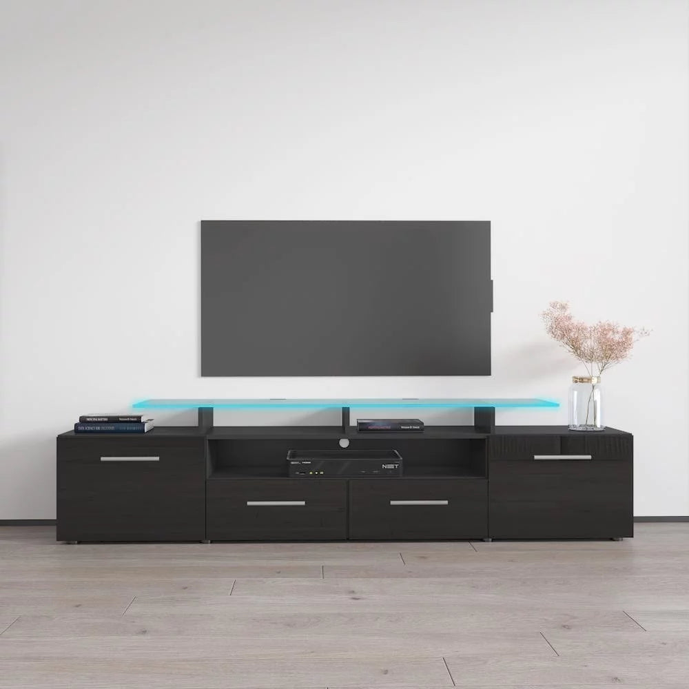 White Modern TV Stand with LED Light System R311387