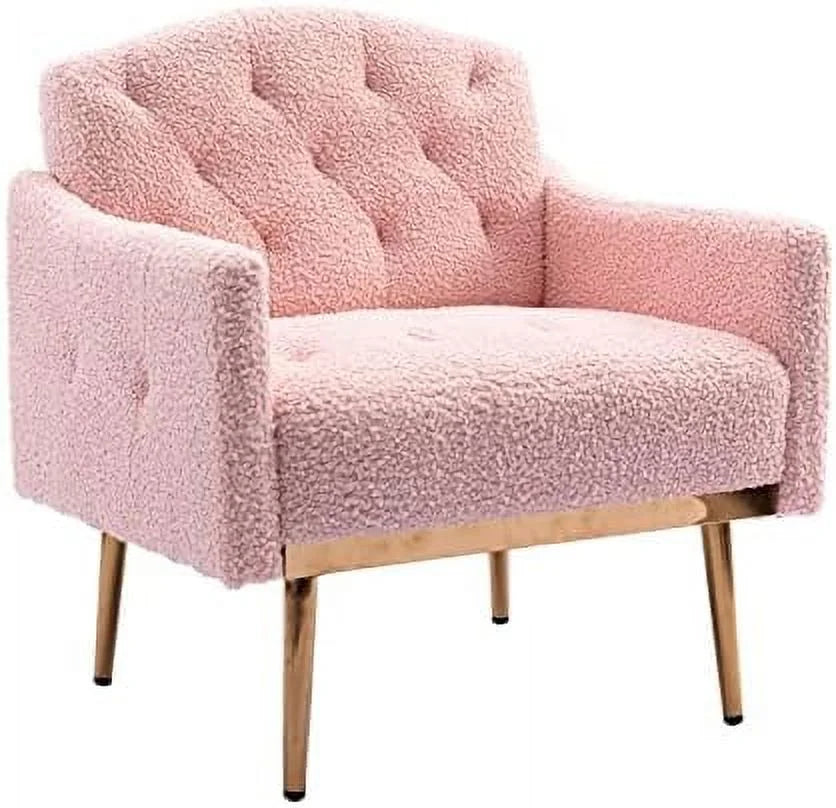 Gray Upholstered Accent Chair with Metal Legs N4780