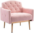 Gray Upholstered Accent Chair with Metal Legs N4780