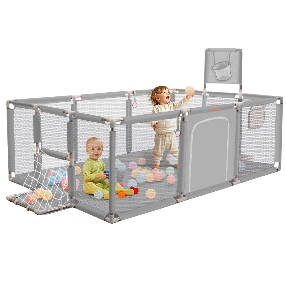 71x48inch Large Gray Baby Playpen R305631