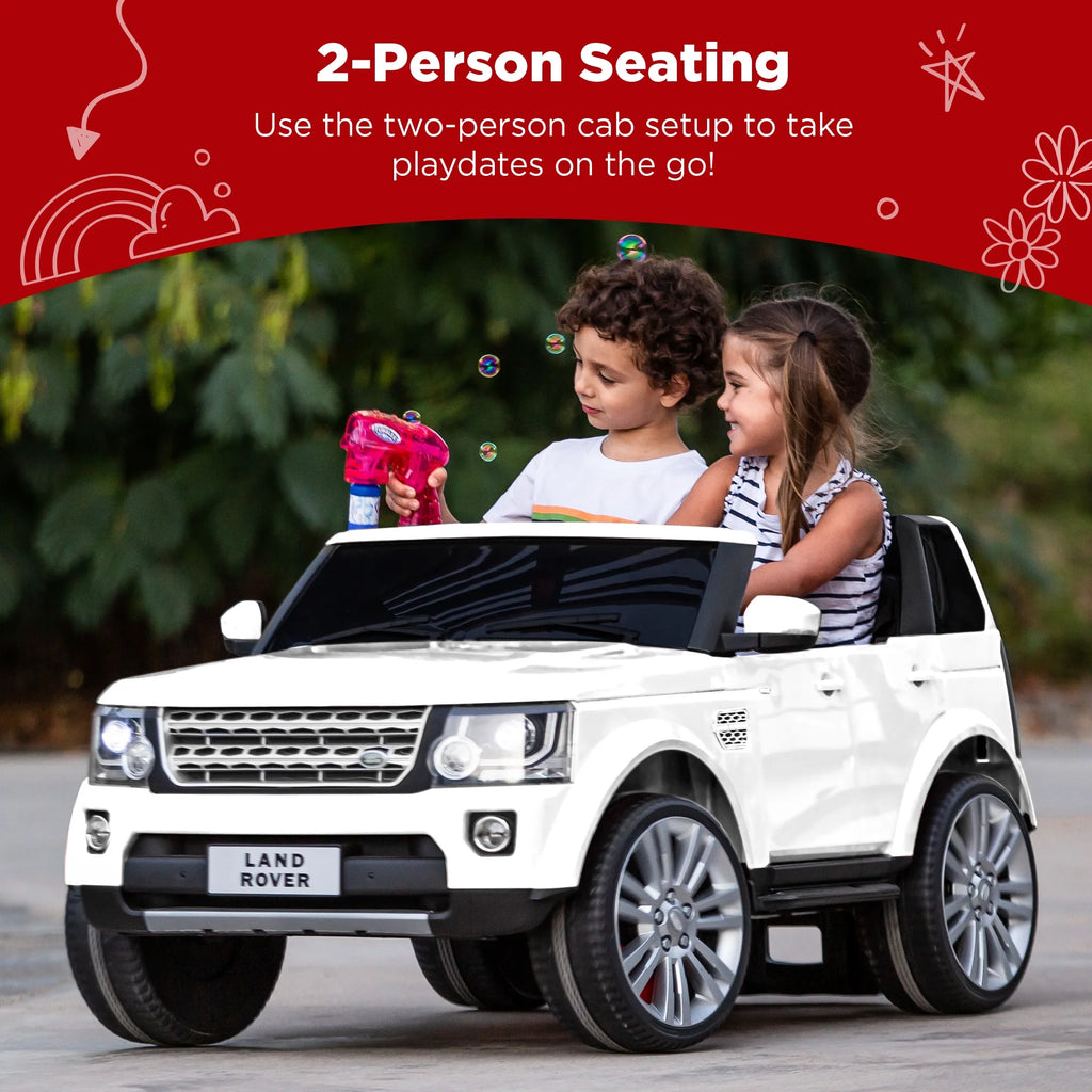 White 2-Seater Ride On Car Toy with Parent Remote Control D62662