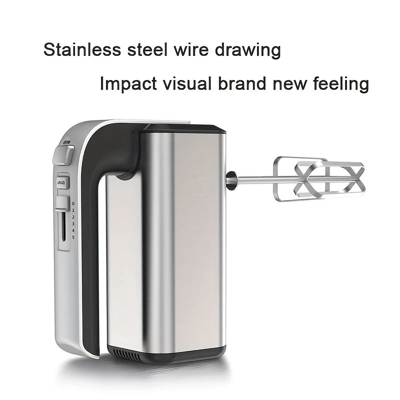 300W Electric Hand Mixer with Stainless Steel Accessories D4325