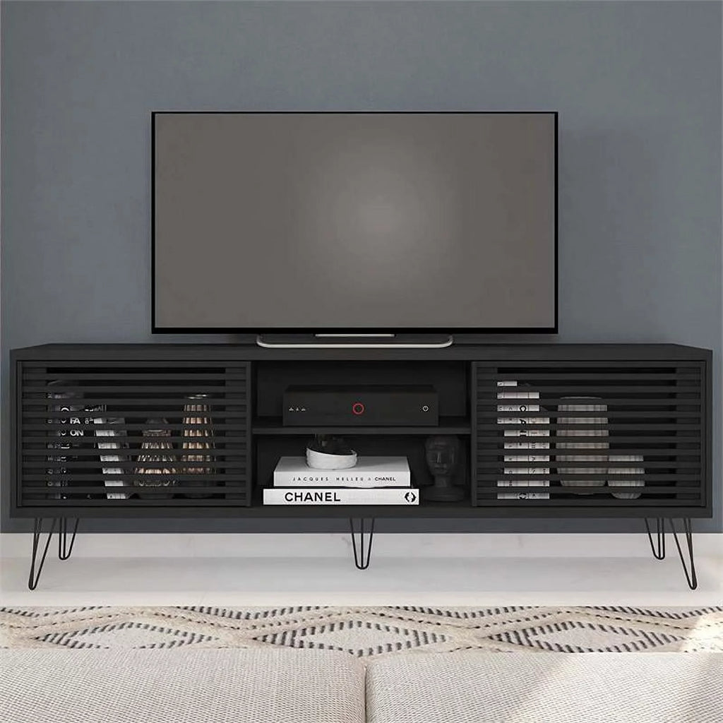Black Mid-Century Modern TV Stand A8900