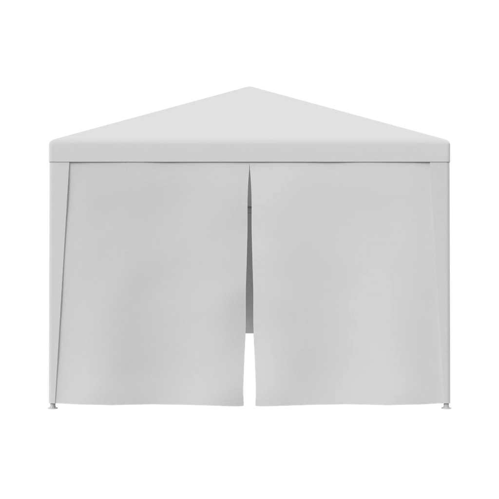 10'x 30' White Gazebo Canopy with 6 Windows & 2 Sidewalls R937094