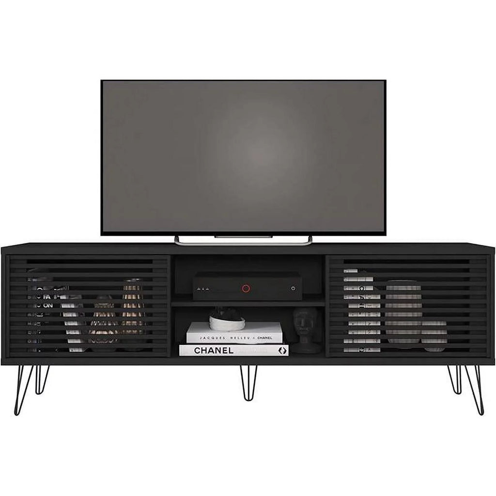 Black Mid-Century Modern TV Stand A8900
