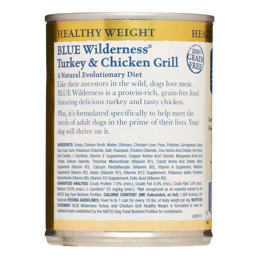 High Protein Grain Free Turkey & Chicken Wet Dog Food 12.5 oz (Pack of 12) B40840