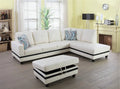 Black&White Leather Sectional Sofa Set with Storage Ottoman and Matching Pillows I7773