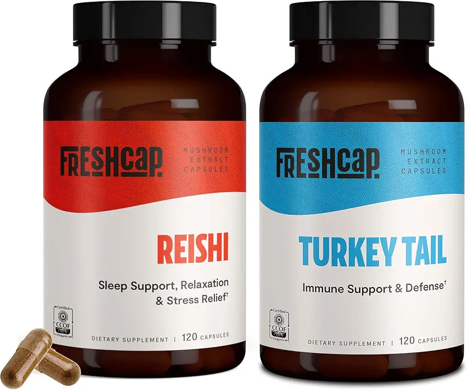 Reishi and Turkey Tail Mushroom Capsules T562
