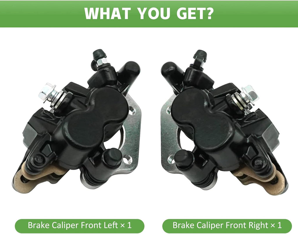 Front Left Right Brake Calipers & Pads for Kawasaki KFX700 Brute Force 650 Prairie 650 700 KVF650 KVF700 F210
