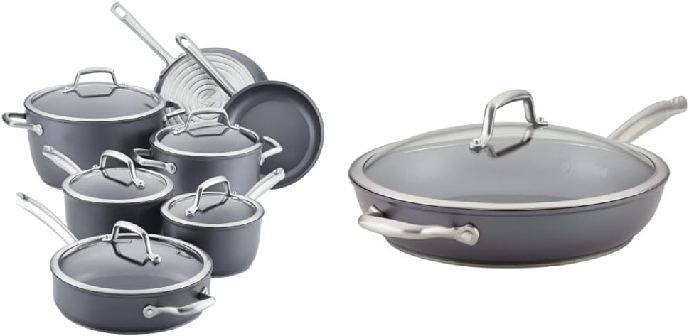 12 Piece Hard Anodized Cookware Set with Deep Frying Pan E26923