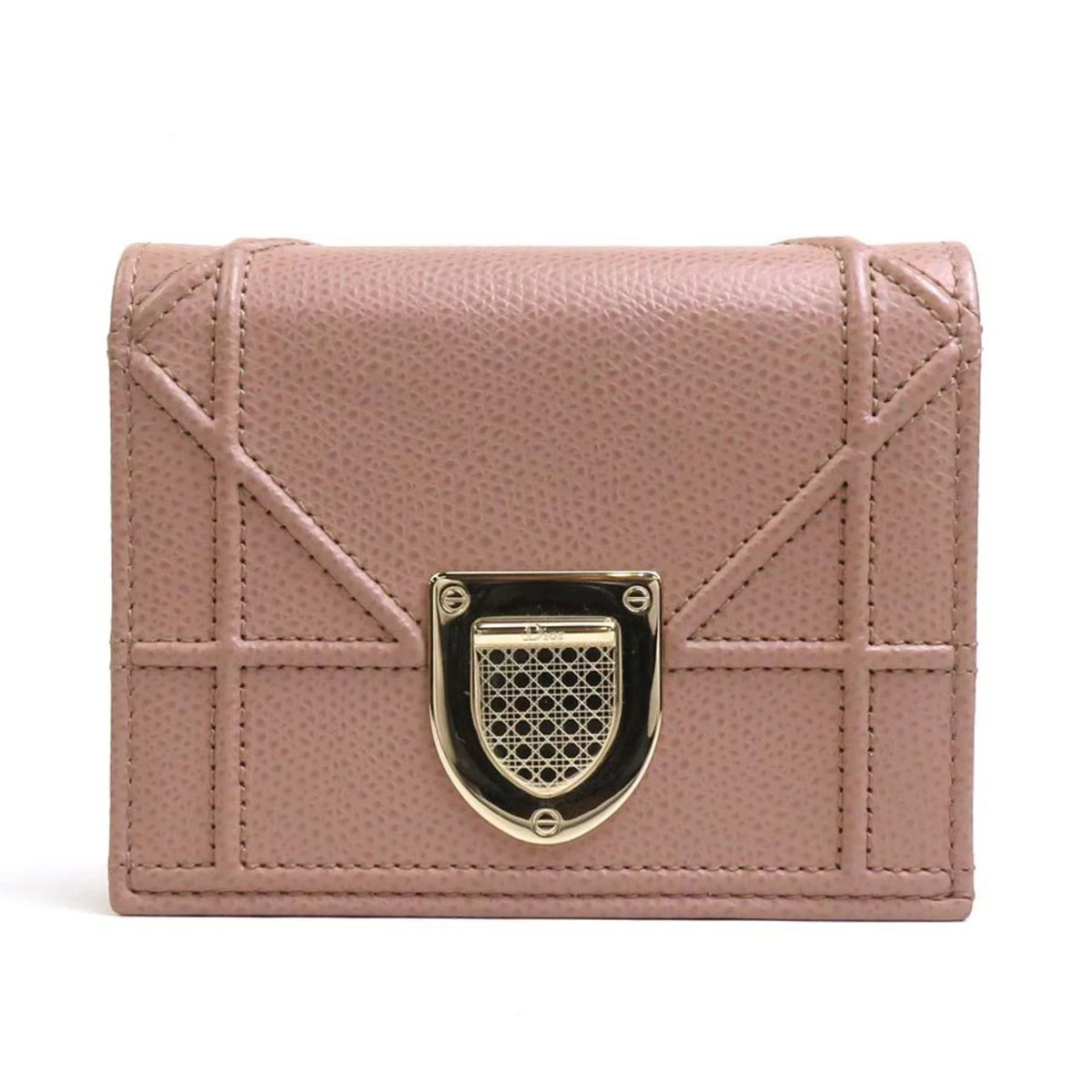 Pre-Owned Pink Beige Leather Wallet N140