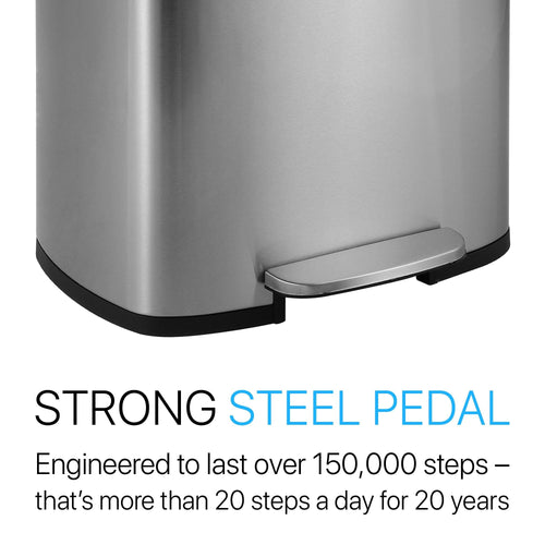 13-Gallon Stainless Steel Trash Can with Soft-Close Lid B97232