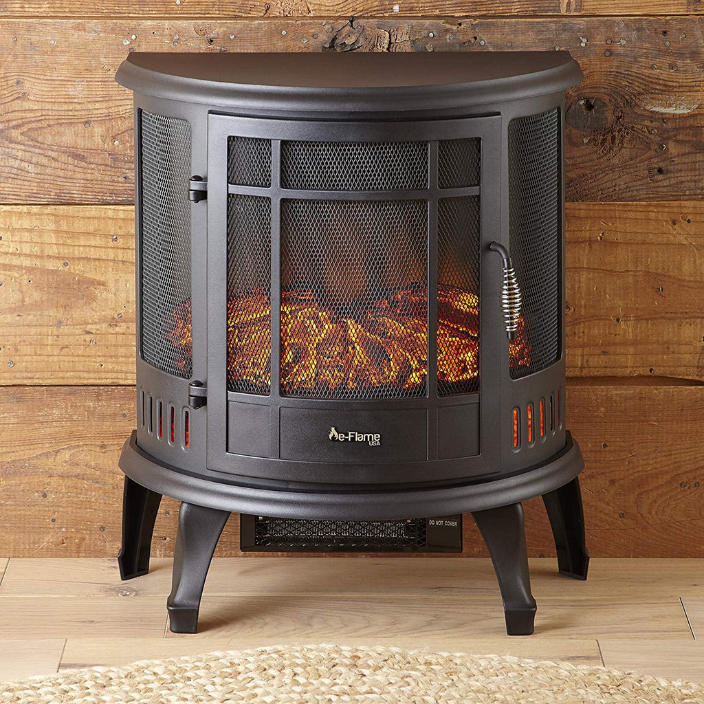 Black Free Standing Electric Fireplace Stove F26011