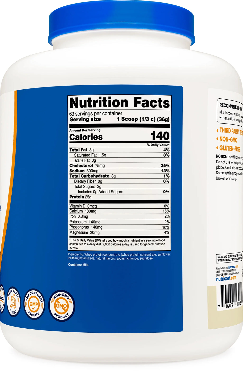 Vanilla Whey Protein Concentrate Powder 5LBS G52844