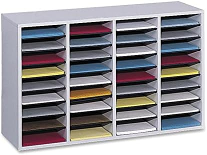 Medium Oak Wood Literature Organizer, 24 Compartment, Stackable Z713