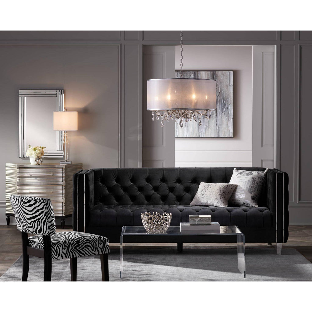 Zambia Zebra Print Accent Chair with Velvet Fabric P7209