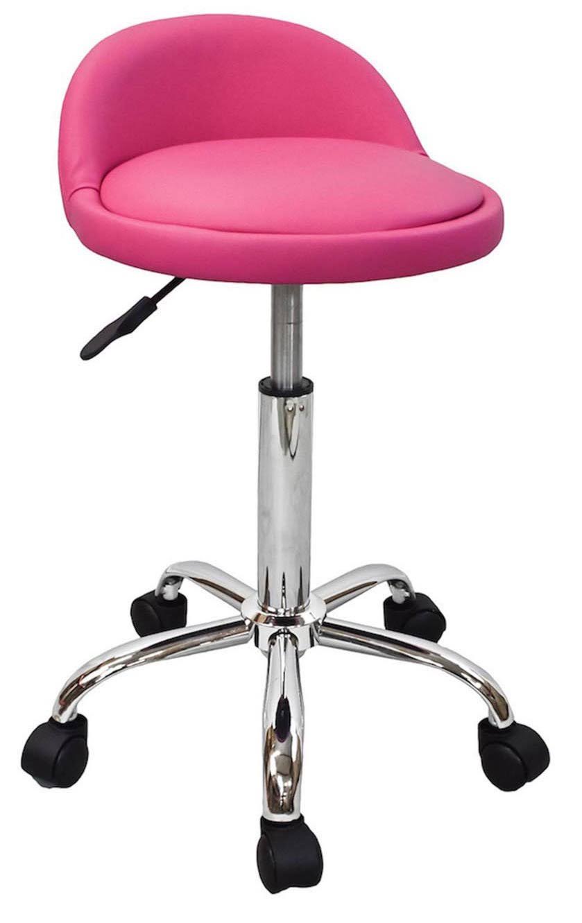 Pink Salon Stool with Back Rest R287