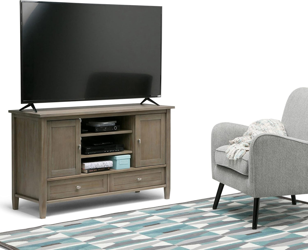Black 47 inch Wide Solid Wood TV Media Stand B513930