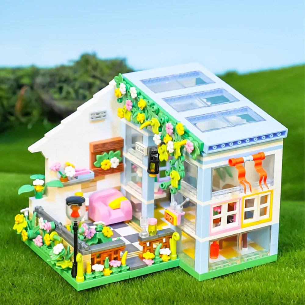 DIY Miniature Dollhouse Kit with Furniture and Flowers, 1:24 Scale J57319
